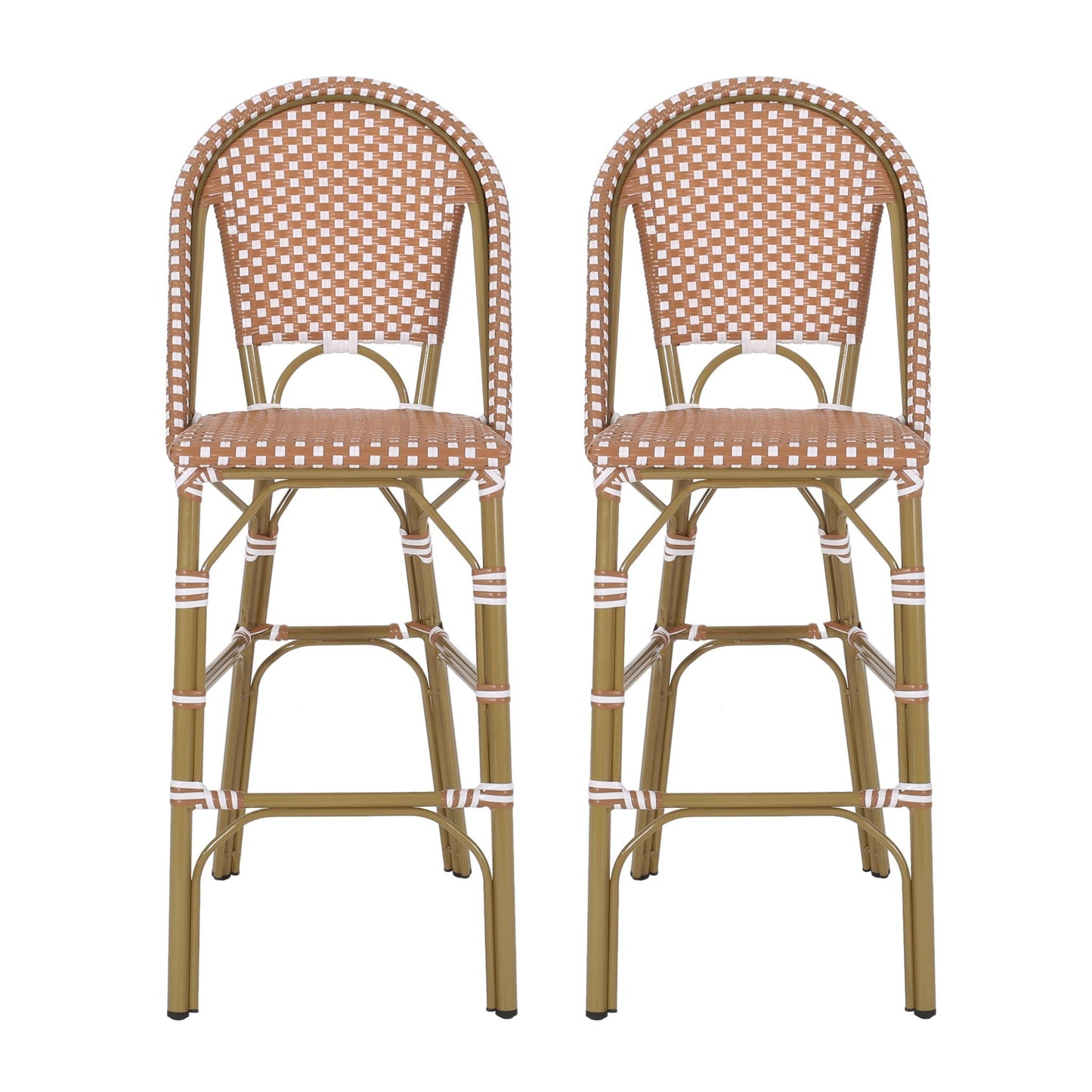 Outdoor PE Rattan French Barstool Set