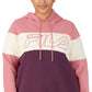 Moletom com capuz feminino Fila Timeless Logo Colorblocked Roxo Tamanho 3X