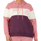 Moletom com capuz feminino Fila Timeless Logo Colorblocked Roxo Tamanho 3X