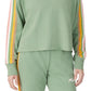 Moletom feminino Fila Clover Crewneck com logo e blocos de cores, verde, tamanho 4X
