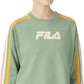 Moletom feminino Fila Clover Crewneck com logo e blocos de cores, verde, tamanho 4X