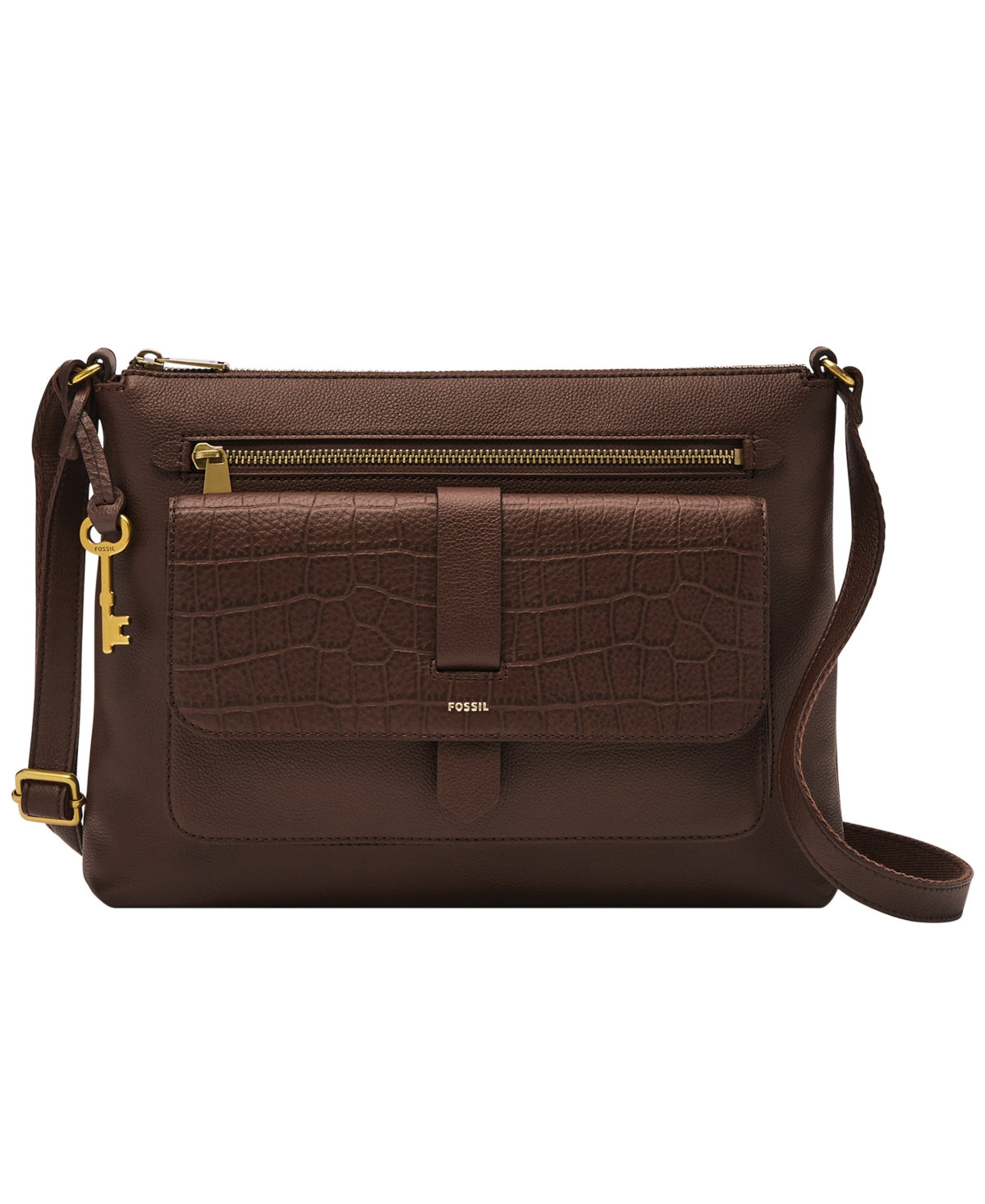 Bolsa transversal feminina Fossil Kinley marrom