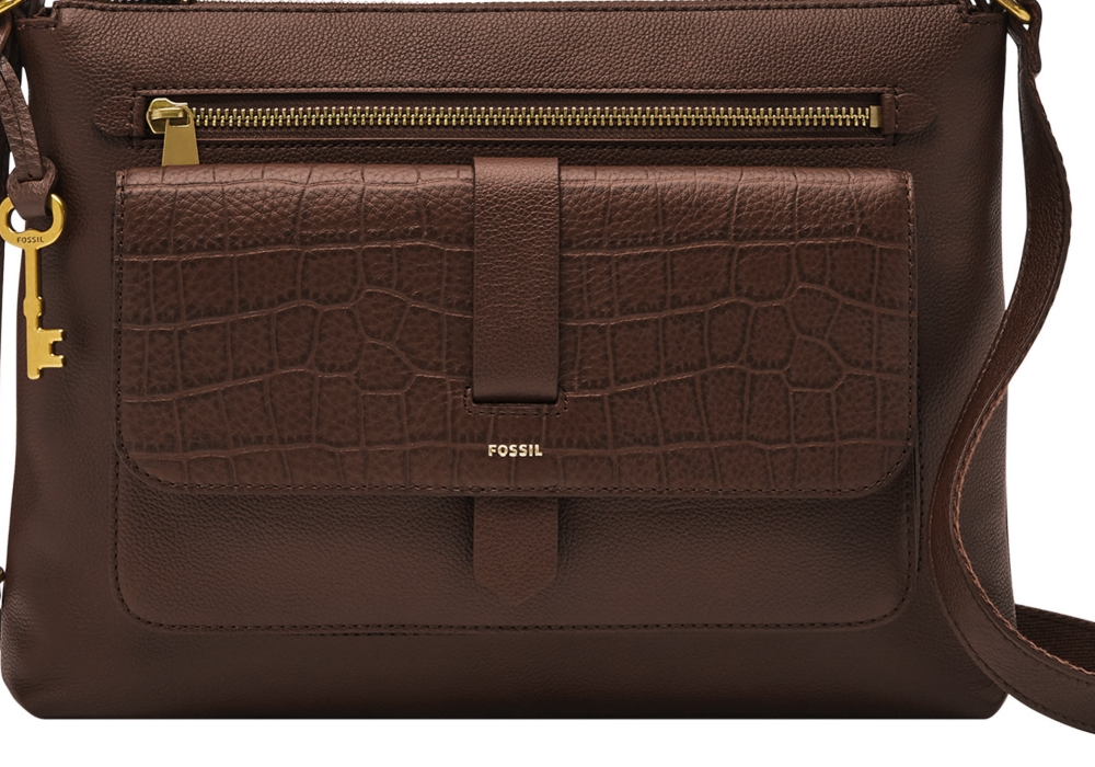 Bolsa transversal feminina Fossil Kinley marrom