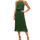 Vestido plissado feminino Sam Edelman Bluson verde tamanho 6