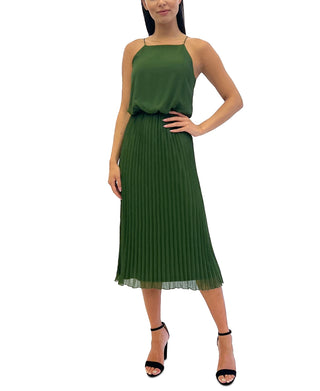 Vestido plissado feminino Sam Edelman Bluson verde tamanho 6