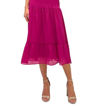 Vestido feminino de chiffon sem mangas e gola alta Sam Edelman, rosa, tamanho 4