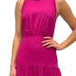 Vestido feminino de chiffon sem mangas e gola alta Sam Edelman, rosa, tamanho 4
