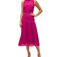 Vestido feminino de chiffon sem mangas e gola alta Sam Edelman, rosa, tamanho 12