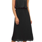 Vestido midi plissado sem mangas Sam Edelman feminino, preto, tamanho 4