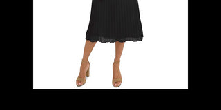 Vestido midi plissado sem mangas Sam Edelman feminino, preto, tamanho 4