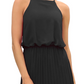 Vestido midi plissado sem mangas Sam Edelman feminino, preto, tamanho 4