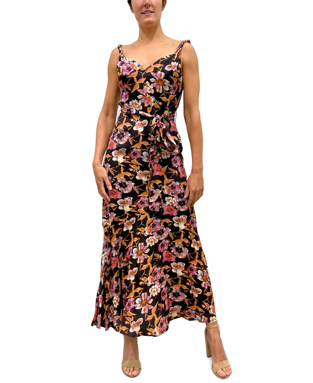 Vestido longo floral feminino Sam Edelman vermelho tamanho 0