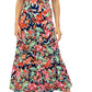 Vestido midi feminino Sam Edelman com decote halter floral, azul, tamanho 8