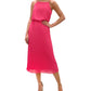Vestido midi plissado feminino Sam Edelman, rosa, tamanho 6
