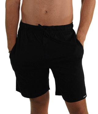 Shorts de pijama masculinos relaxados e confortáveis, tamanho extragrande, preto, para membros