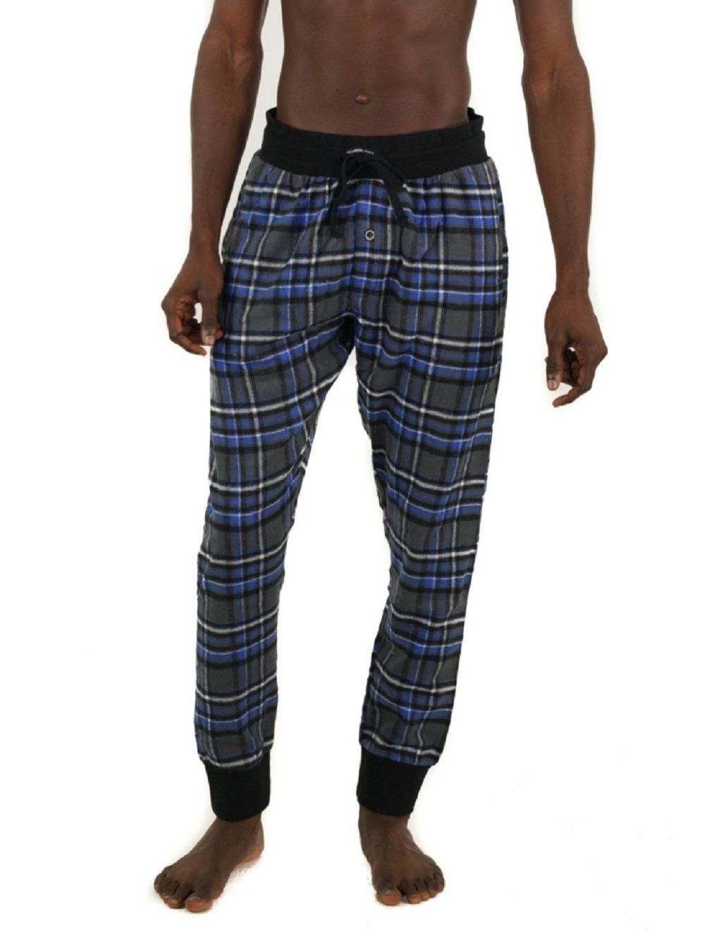 Calça de moletom masculina de flanela para membros, cinza, tamanho médio