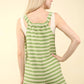 Very J - Tie Shoulder Striped Casual Knit Romper