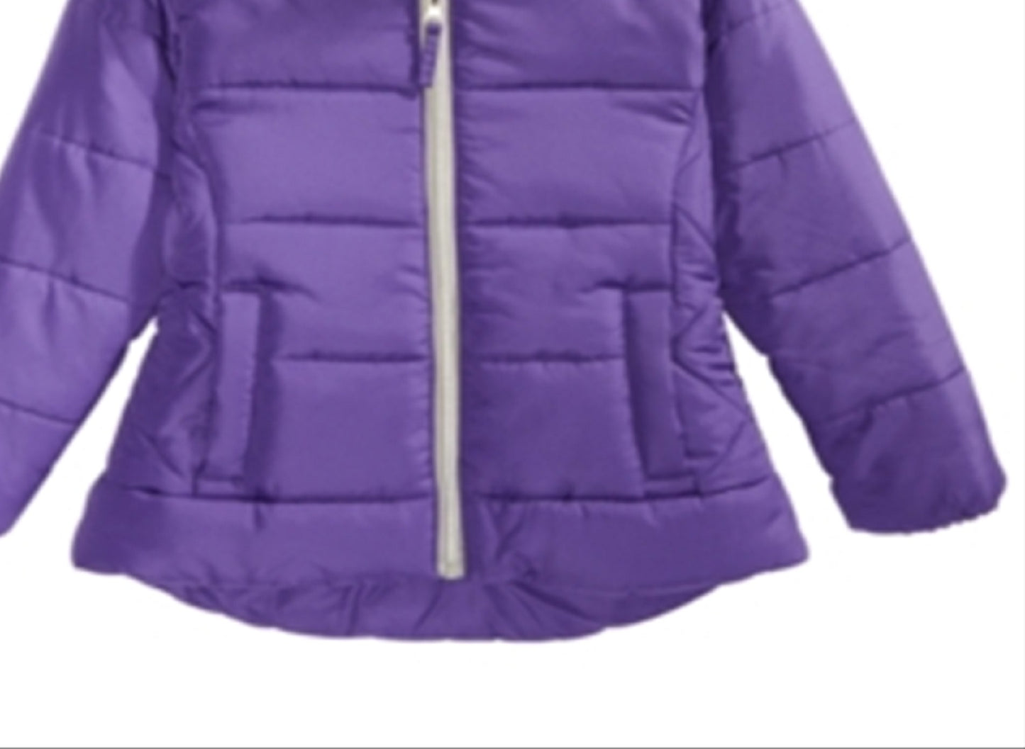 S Rothschild &amp; Co Big Girl's Jaqueta acolchoada com capuz e acabamento em pele sintética Roxo Tamanho Médio
