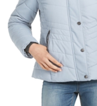 Casaco acolchoado com capuz e acabamento em pele sintética Maralyn &amp; Me Junior, azul, tamanho extragrande