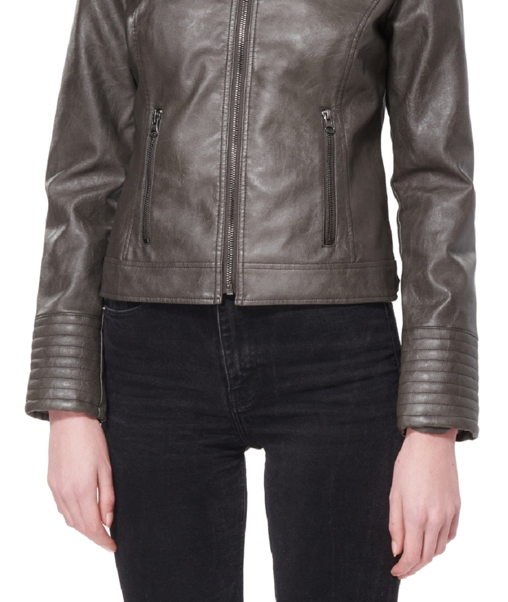 Jaqueta de couro sintético Maralyn &amp; Me Junior, cinza, tamanho X-S