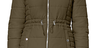 Maralyn &amp; Me Junior's Faux Fur Trim com capuz verde tamanho X-Large