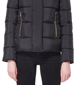 Casaco acolchoado com capuz e acabamento em pele sintética Maralyn &amp; Me Junior, preto, tamanho X-S