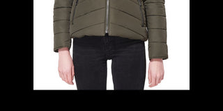 Casaco acolchoado com capuz e acabamento em pele sintética Maralyn &amp; Me Junior, cinza, tamanho grande