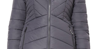 Casaco acolchoado com capuz e acabamento em pele sintética Maralyn &amp; Me Junior, cinza, tamanho grande