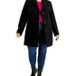 Casaco feminino Maralyn &amp; Me com abotoamento simples, preto, tamanho 3X