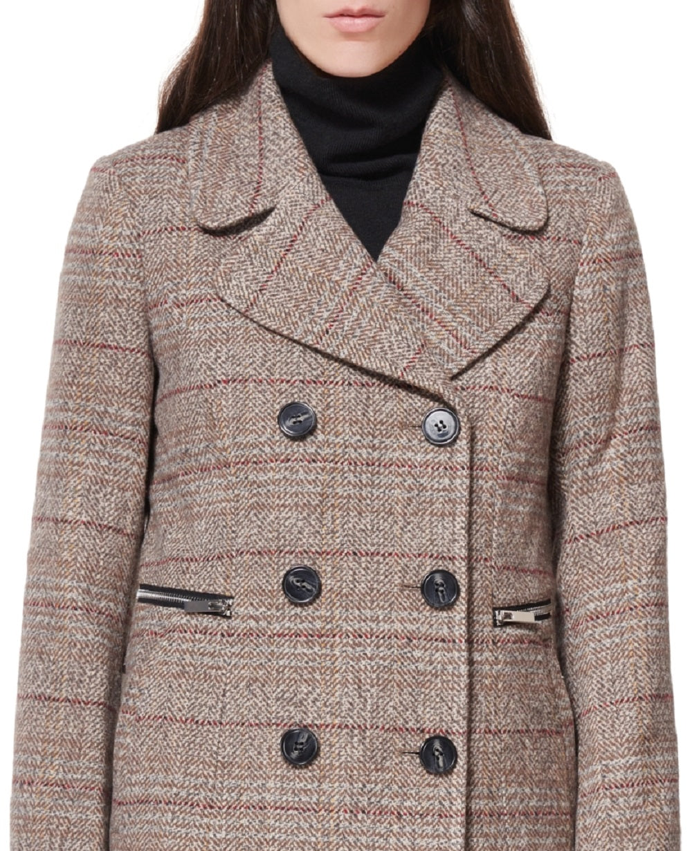 Casaco de lã marroquina trespassado Maralyn &amp; Me Junior, tamanho médio, marrom