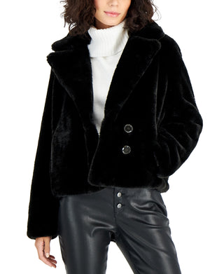 Casaco de pele sintética reversível Maralyn &amp; Me Junior, preto, tamanho pequeno