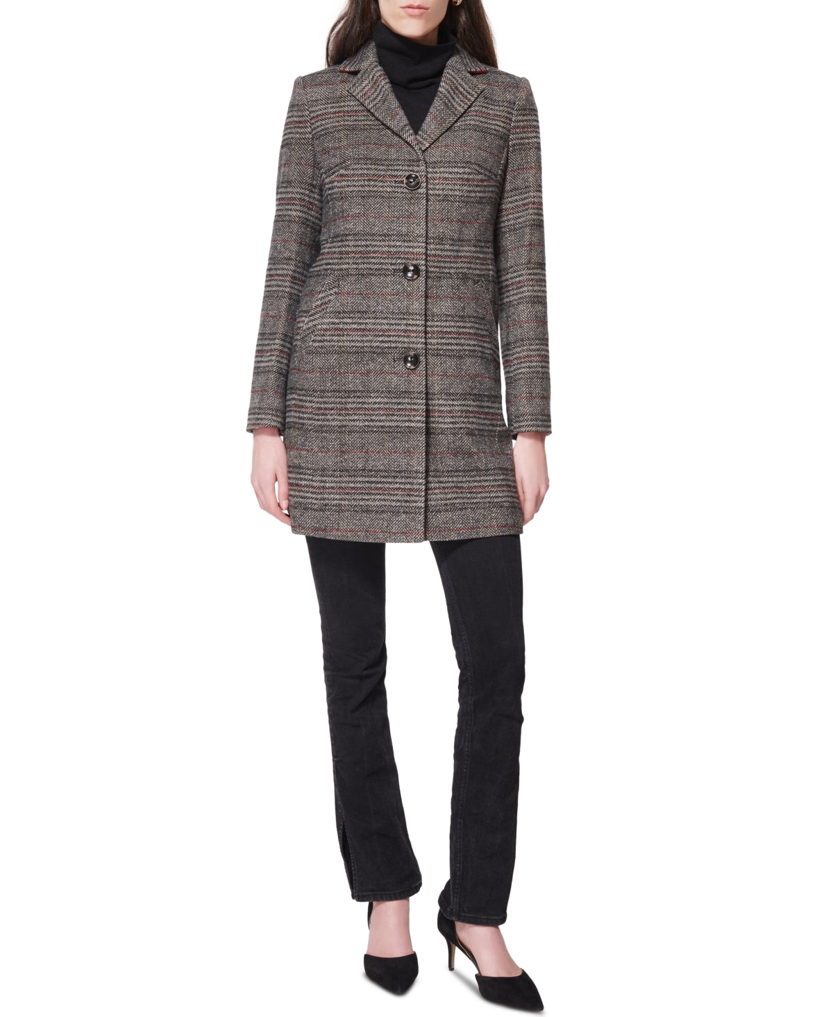 Casaco Maralyn &amp; Me Junior de abotoamento simples, preto, tamanho pequeno