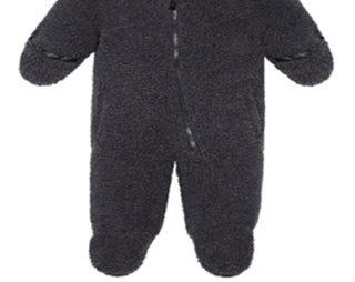 S Rothschild &amp; Co. Carrinho de bebê infantil com capuz e pés de sherpa sintético cinza tamanho 9MOS