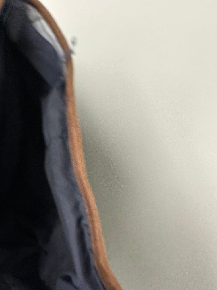 Casaco acolchoado feminino Lauren Ralph Lauren com acabamento em camurça sintética, azul-marinho escuro, tamanho XXL