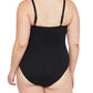 Maiô feminino La Blanca Island, preto, tamanho 18W