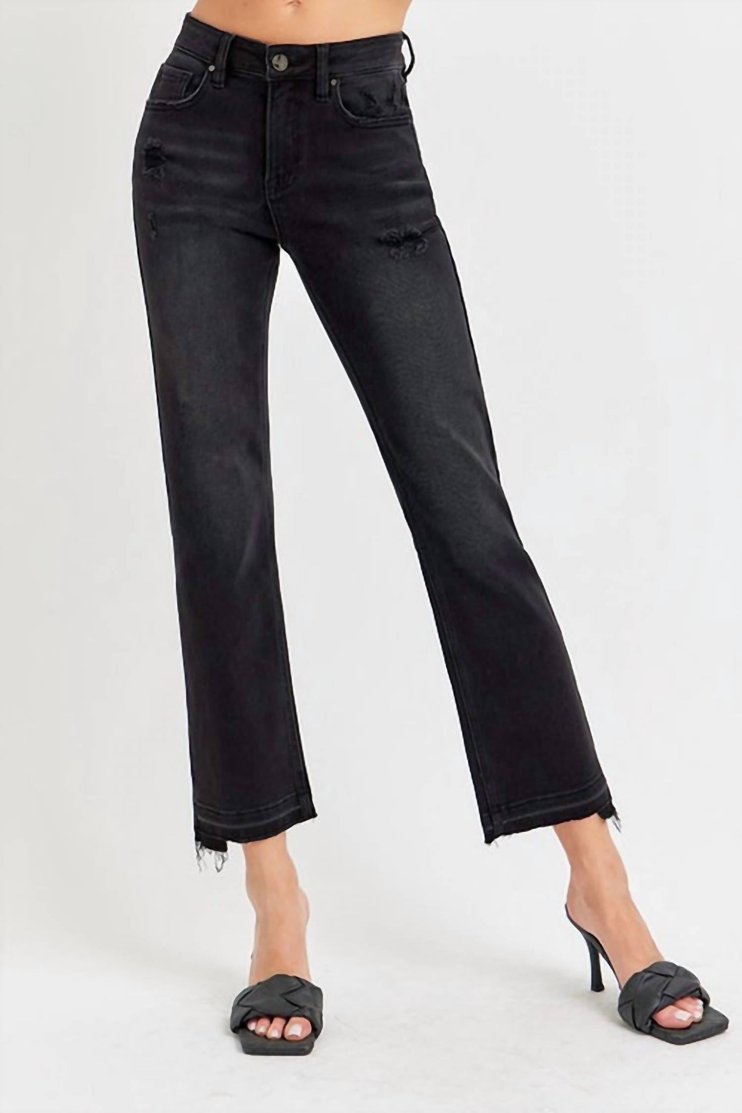 Risen - Mid Rise Ankle Straight Leg Jeans