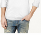 Moletom com capuz masculino INC International Concepts com zíper de um quarto, branco, tamanho M