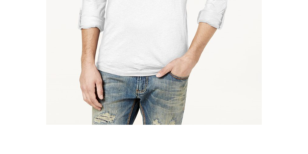 Moletom com capuz masculino INC International Concepts com zíper de um quarto, branco, tamanho M