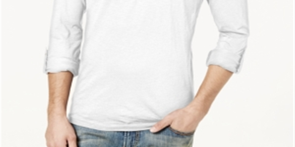 Moletom com capuz masculino INC International Concepts com zíper de um quarto, branco, tamanho M
