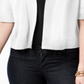Cardigan curto com detalhes de botões da coleção JM feminino, tamanho X-G, branco