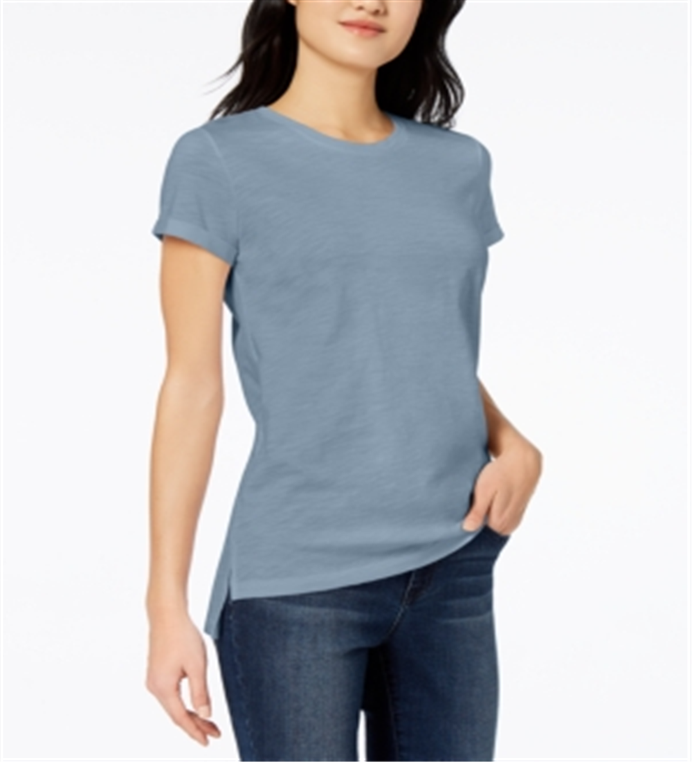 Blusa feminina Maison Jules de manga curta e gola redonda, tamanho XS, azul