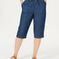 Karen Scott Shorts Jeans Skinny Feminino de Algodão com Ilhós Azul Tamanho Pequeno Médio