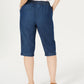 Karen Scott Shorts Jeans Skinny Feminino de Algodão com Ilhós Azul Tamanho Pequeno Médio
