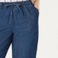 Karen Scott Shorts Jeans Skinny Feminino de Algodão com Ilhós Azul Tamanho Pequeno Médio
