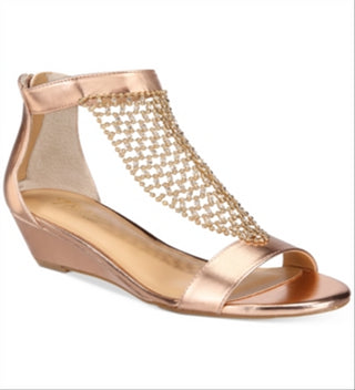 Sandálias femininas Thalia Sodi Tibby Mesh com detalhes em cunha, amarelas, tamanho 9W