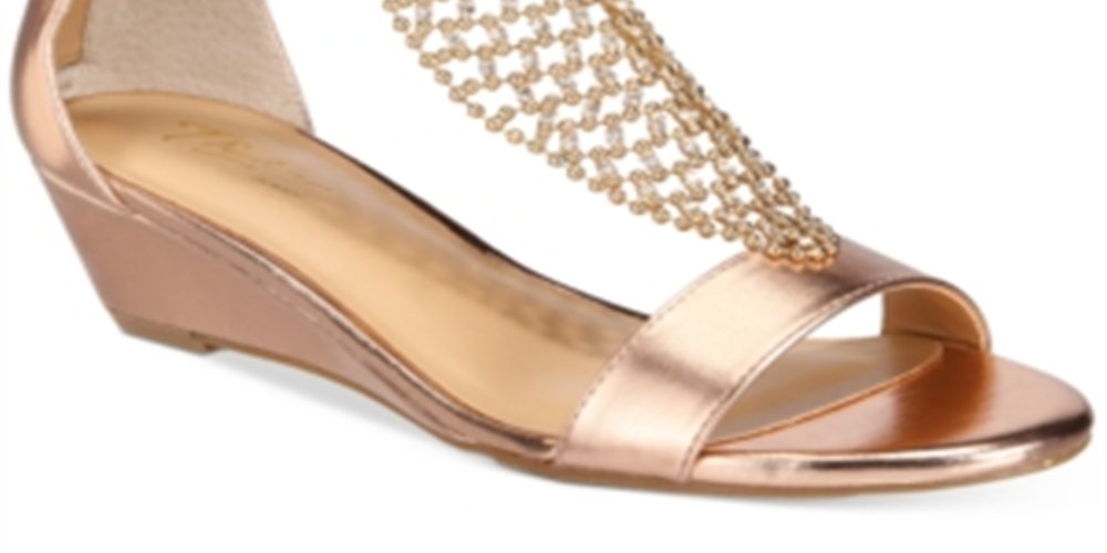 Sandálias femininas Thalia Sodi Tibby Mesh com detalhes em cunha, amarelas, tamanho 9W