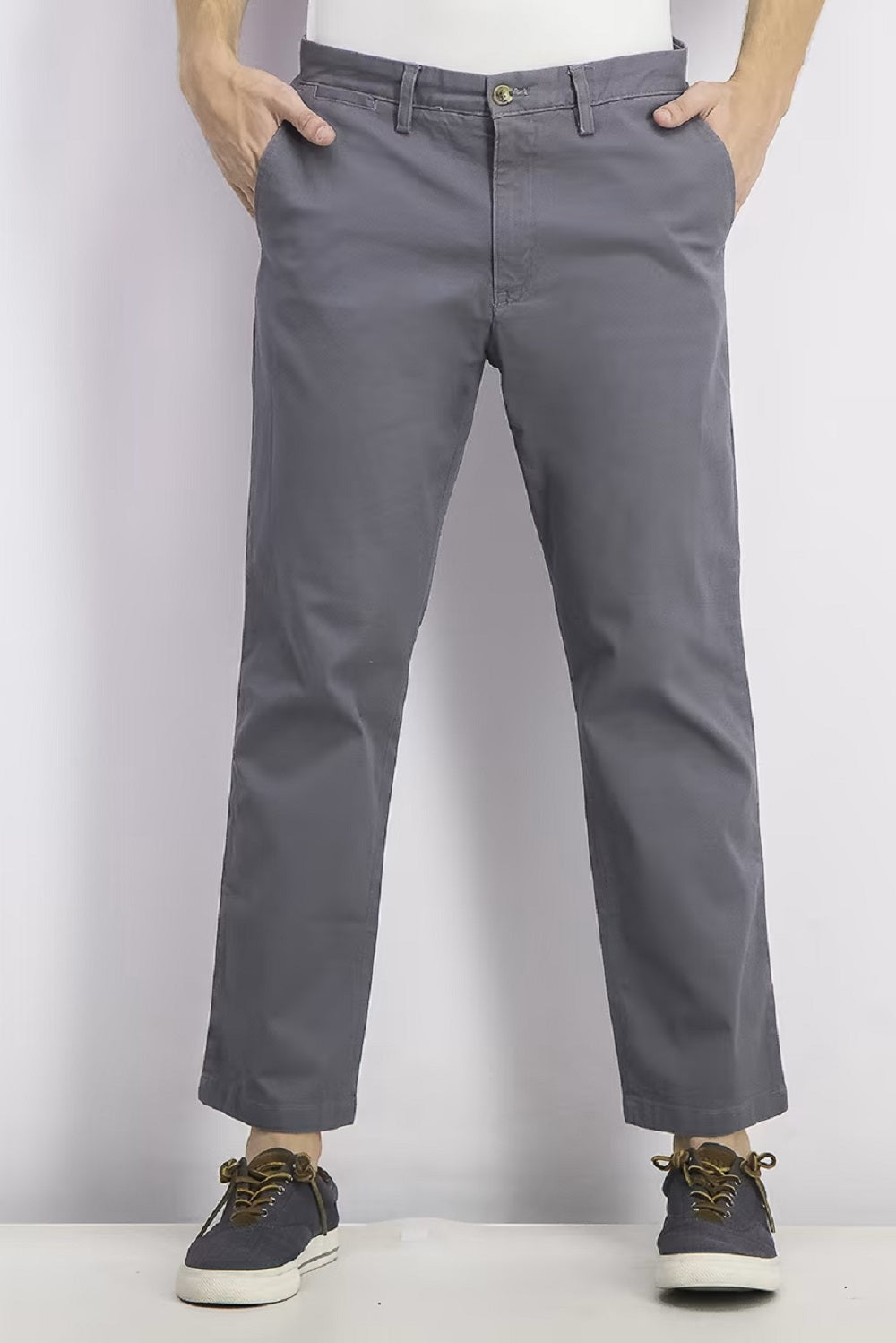 Calça Chino Masculina Club Room Stretch Cinza Tamanho 32X30
