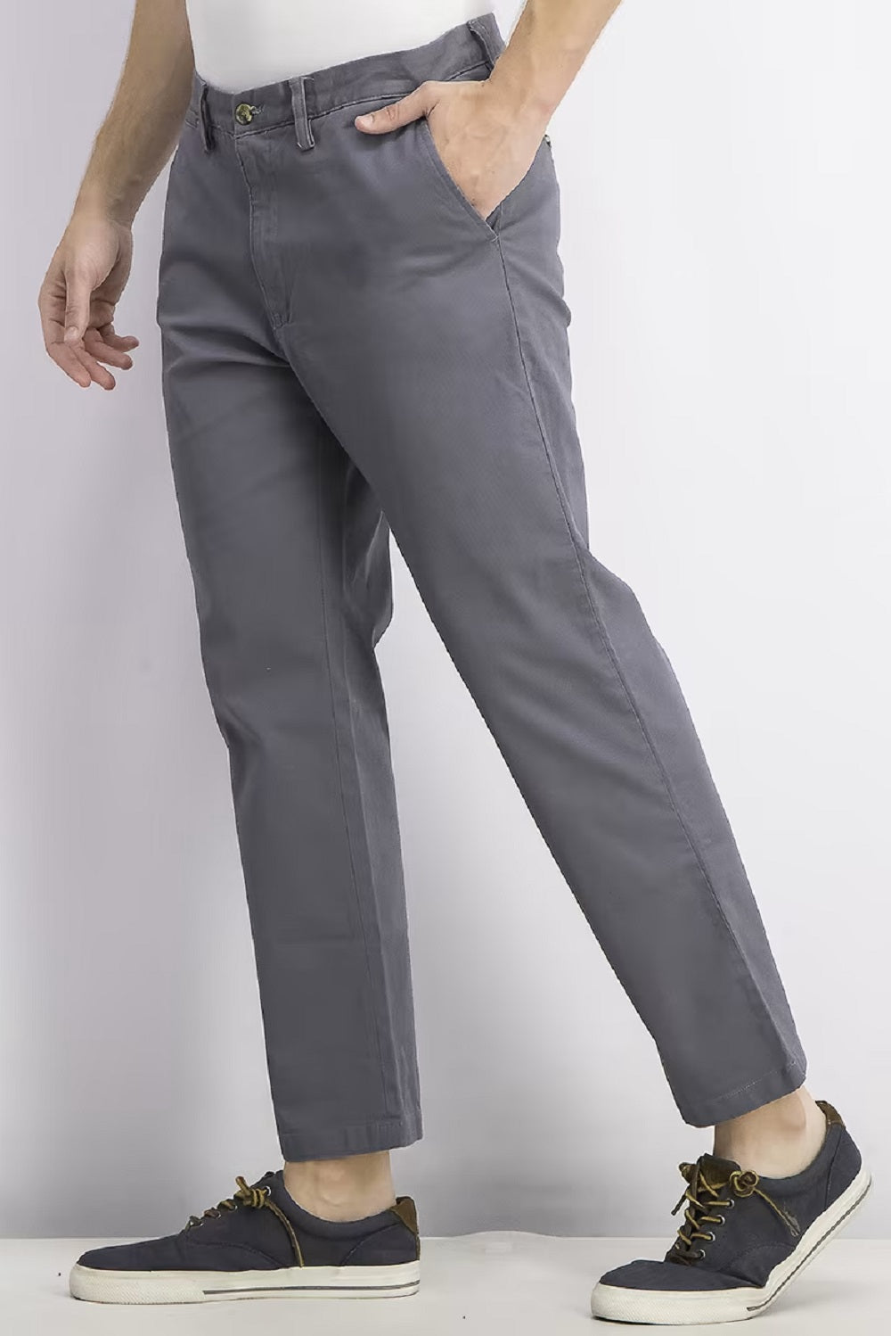 Calça Chino Masculina Club Room Stretch Cinza Tamanho 32X30