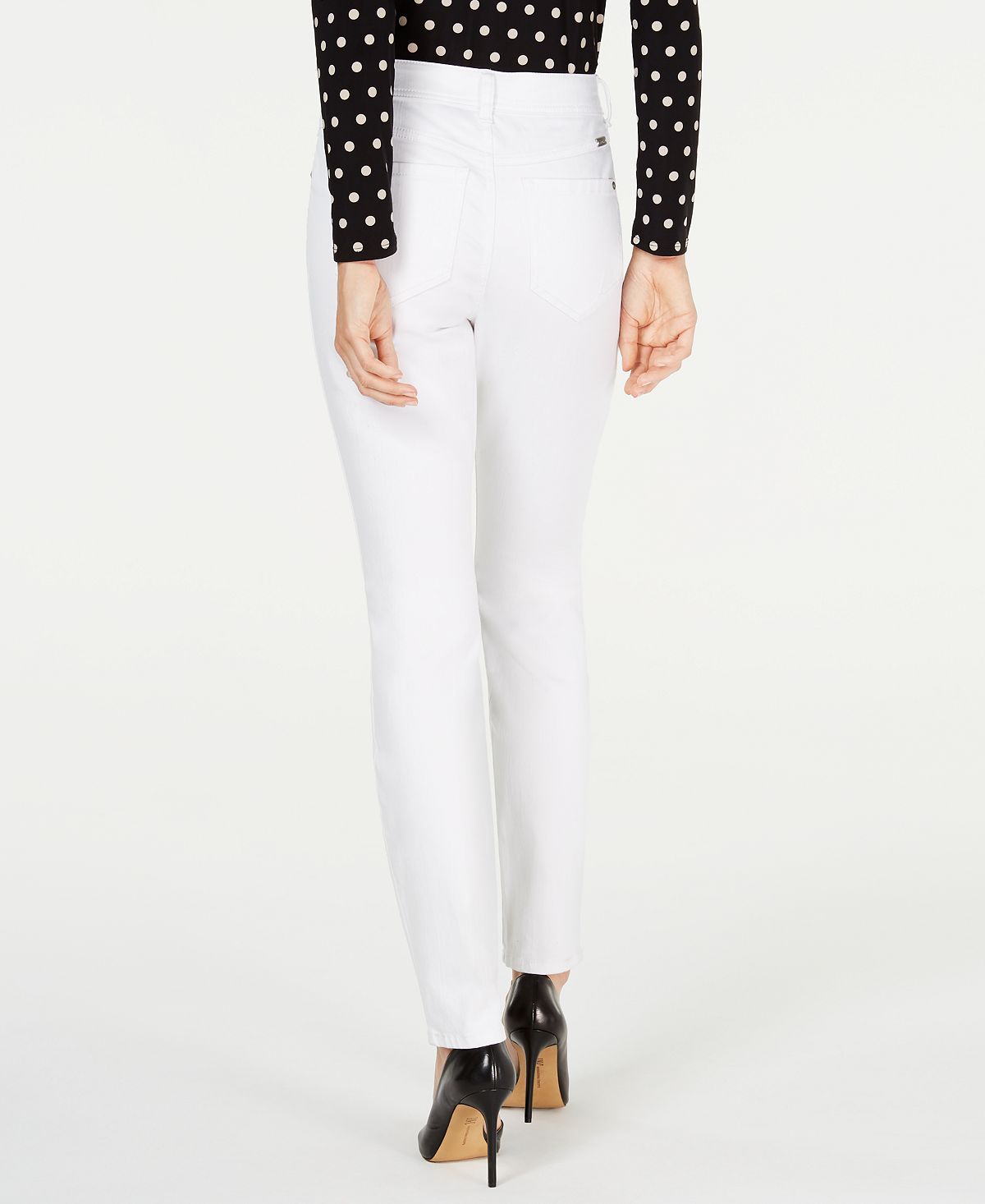 Calça jeans skinny feminina INC International Concepts, branca, tamanho 2, pequena