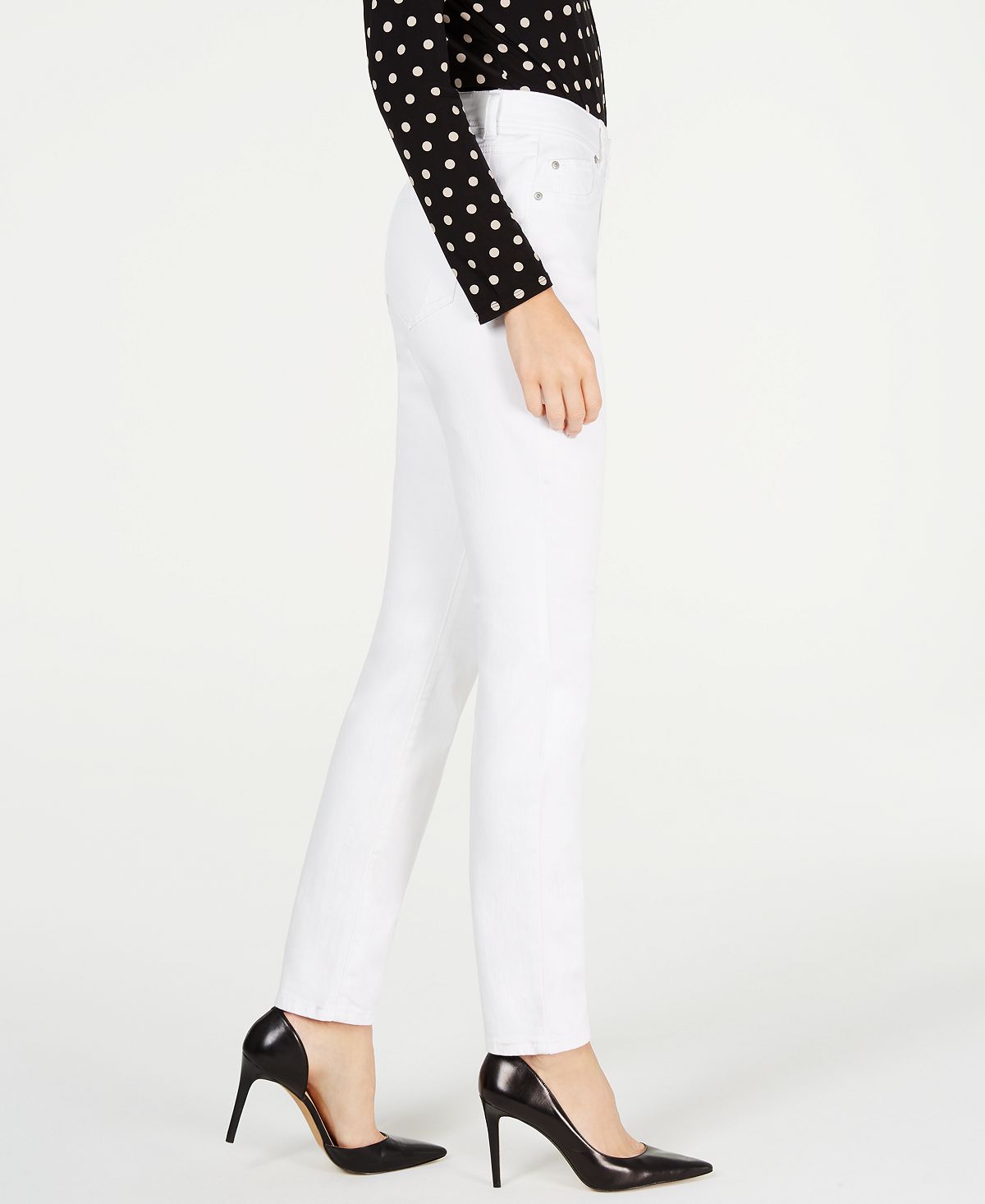 Calça jeans skinny feminina INC International Concepts, branca, tamanho 2, pequena